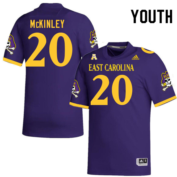 Youth #20 Kamaurri McKinley ECU Pirates College Football Jerseys Stitched-Purple